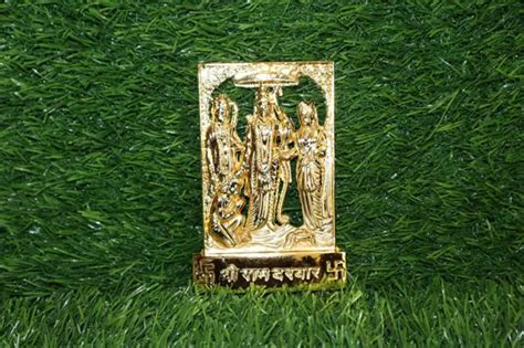 INDIAN TRADITIONAL HANDMADE Metal Ram Darbar Golden Idol Car Dashboard 4 inch $14.89 - PicClick