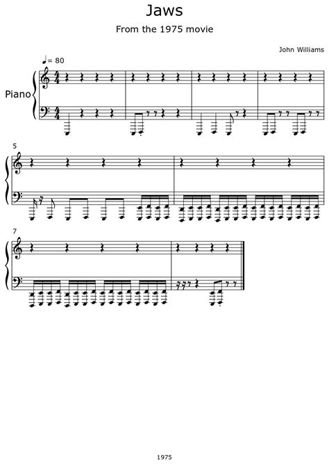 Jaws - Sheet music for Piano