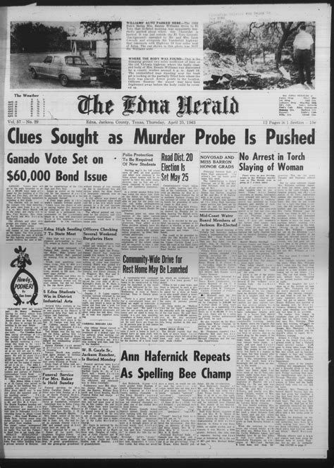 The Edna Herald (Edna, Tex.), Vol. 57, No. 29, Ed. 1 Thursday, April 25, 1963 - The Portal to ...