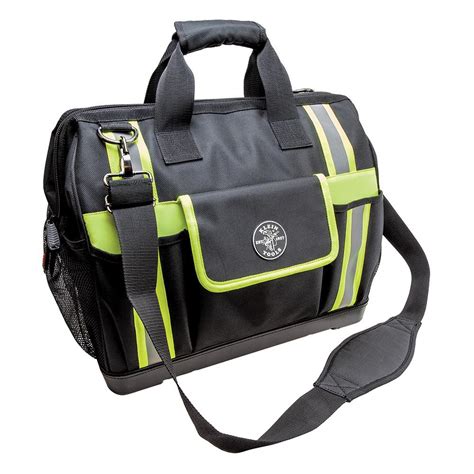 Klein Tools Tradesman Pro 17-1/2 in. High-Visibility Tool Bag in Black and Gray-55598 - The Home ...