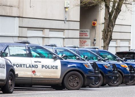 Portland Police Cars Parked Outside the Portland Justice Center ...