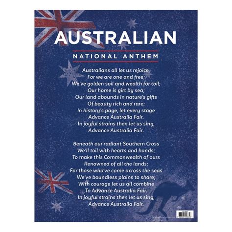 CH6009 - Chart - Australian National Anthem - Kookaburra Educational Resources - one of ...