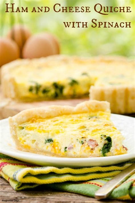 Ham and Cheese Quiche with Spinach | Magnolia Days