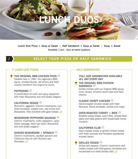 California Pizza Kitchen Menu | OC Restaurant Guides