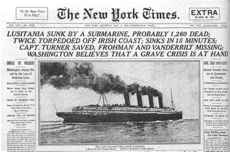 Sinking of the Lusitania - USA WW1