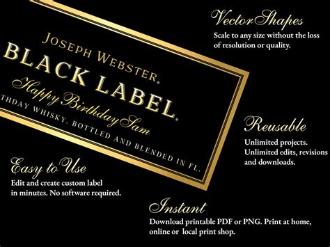 Johnnie Walker Label, Black Label, Customize and Personalize, Johnnie Walker Birthday Gift ...