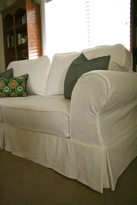 Custom Slipcovers by Shelley: White Couch Slipcover