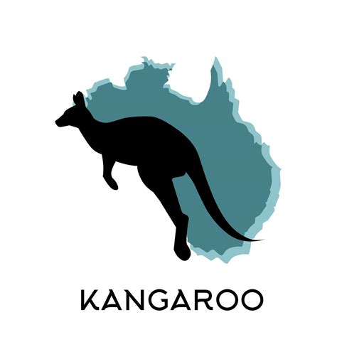 illustration vector of kangaroo and australia map perfect for print etc ...