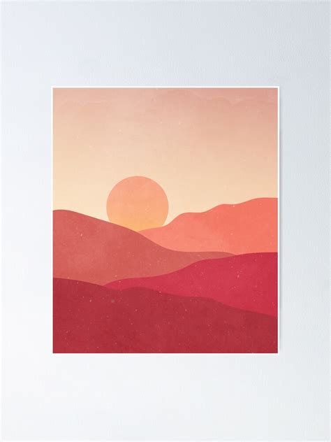 "Minimalist Sunset Landscape" Poster for Sale by ind3finite | Redbubble