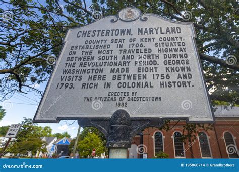 Chestertown Maryland Visitor Information Sign Editorial Stock Image - Image of history ...