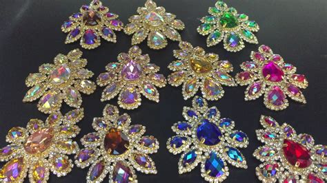 Wholesale Rhinestone Appliques Fabric Beads Brooch Crystal Rhinestone Embellishments For Crown ...