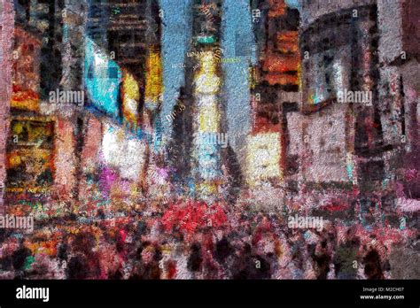 Abstract modern painting with words cloud. Times Square Stock Photo - Alamy