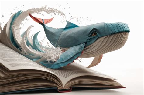 Origami Whale Emerging from Book , Creative Artistic Concept for ...