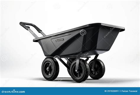 Black Wheelbarrow Transparent Side Perspective -Generative Ai Stock ...