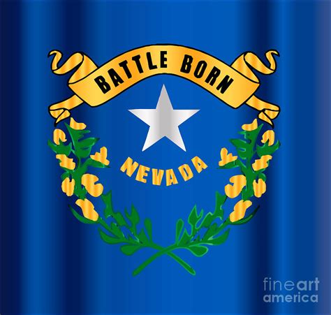 Battle Born Nevada State Flag Motif Digital Art by Bigalbaloo Stock