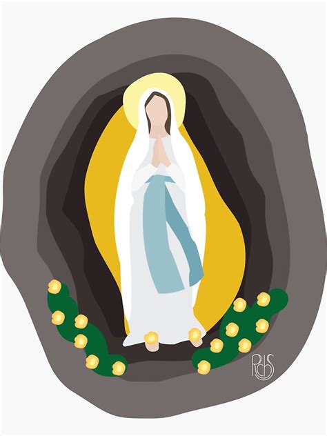 "Our Lady of Lourdes Illustration" Sticker for Sale by rcbernadettes | Redbubble