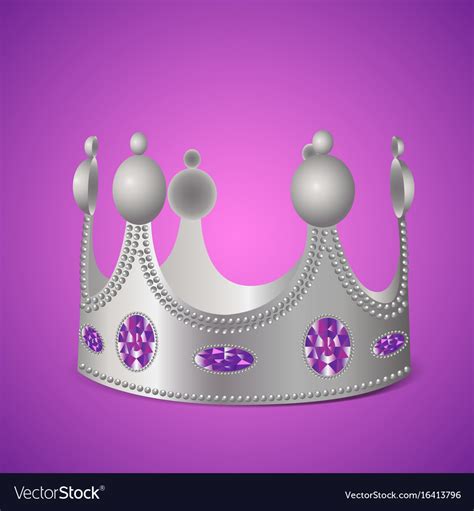 Silver crown with gems Royalty Free Vector Image