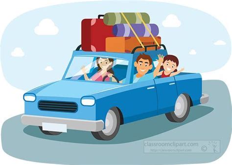 Travel Clipart-family traveling by car road trip clipart