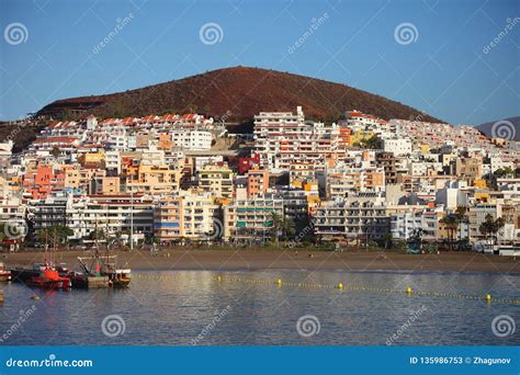 Los Cristianos Resort Town in Tenerife Stock Image - Image of island ...