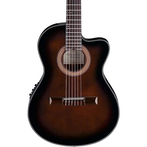 Ibanez GA35 Thinline Acoustic-Electric Classical Guitar Dark Violin Burst | Music123