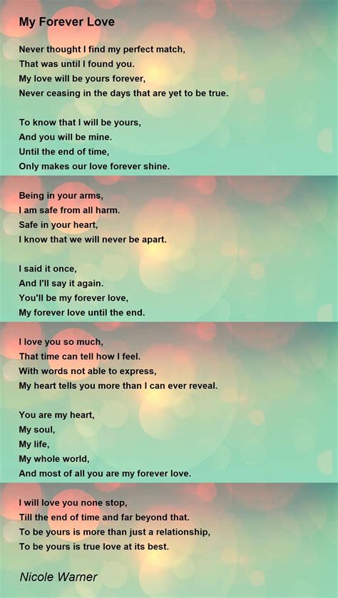 Forever Love Poems For The One You Love