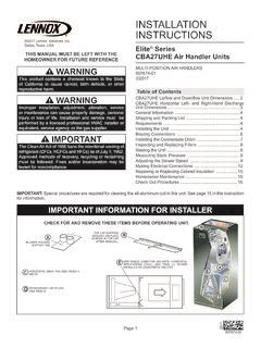 INSTALLATION INSTRUCTIONS - Lennox / installation-instructions-lennox.pdf / PDF4PRO