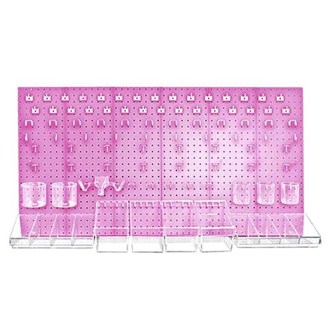 Azar Displays 24 in. H x 48 in. W Pink Pegboard Wall Organizer Kit with ...