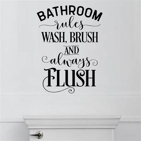 Red Barrel Studio® Bathroom Rules Vinyl Wall Decal & Reviews | Wayfair