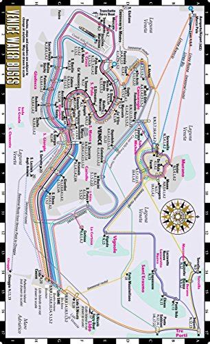 Streetwise Venice Water Bus Map - Laminated Vaporetto Venice Map for Travel - Pocket Size ...