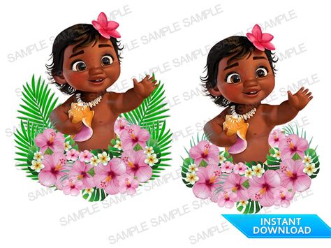 Baby Moana Clipart, Baby Moana Iron on Transfer Baby Moana Birthday ...