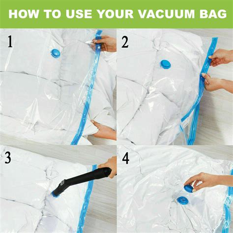 8 X LARGE SPACE SAVING STORAGE VACUUM BAGS CLOTHES BEDDING ORGANISER ...