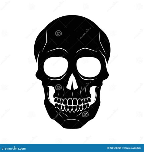 Hand Drawn Halloween Skull Silhouette Vector Illustration Stock Vector ...