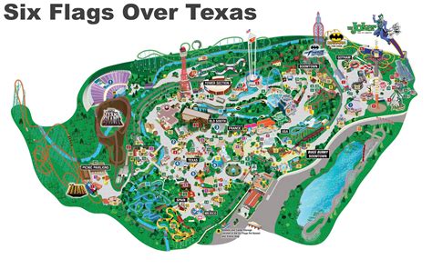 Six Flags Over Texas Map - Ontheworldmap.com