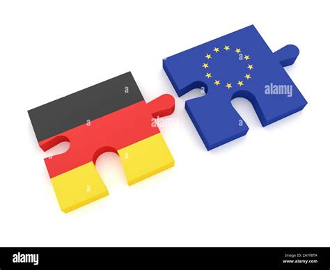 EU Germany Partnership: European Union Flag And German Flag Puzzle ...