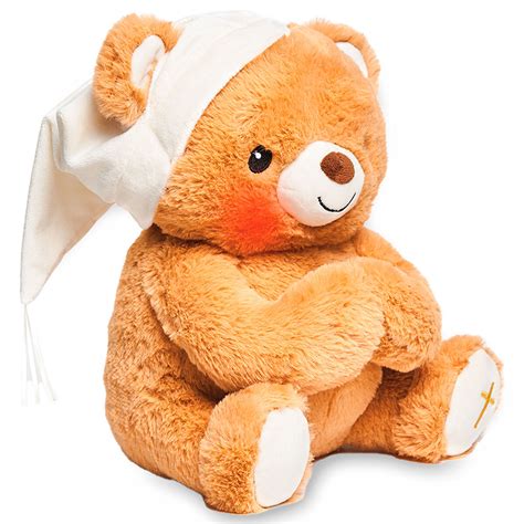 Paws for Prayer Bear Stuffed Animal With Music and Light, 10" H ...