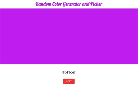 JavaScript - Create random Color Generator and Picker - ParallelCodes