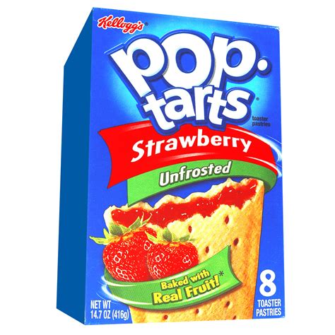 Kellogg's Pop-Tarts Unfrosted Strawberry 8er | Online kaufen im World of Sweets Shop