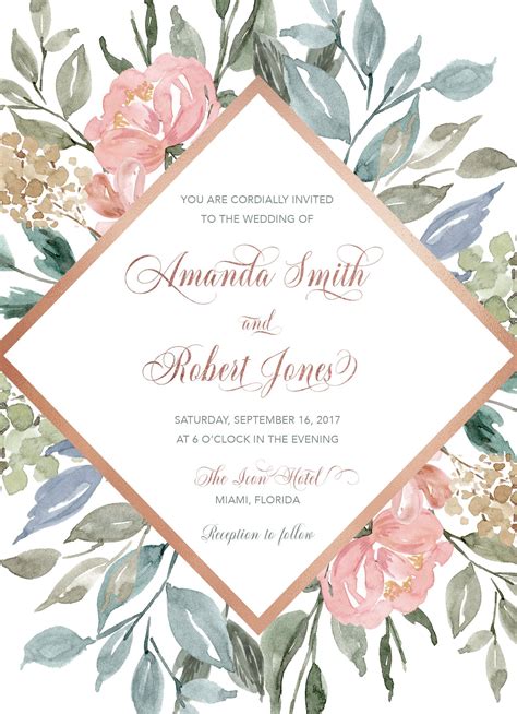 Elegant Blush Pink And Gold Wedding Invitations – ADDICFASHION