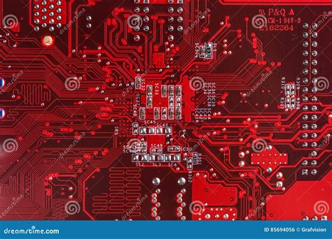 Red circuit board stock photo. Image of digital, background - 85694056