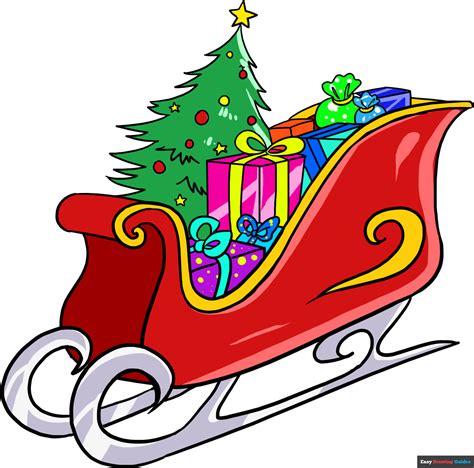 How to Draw Santa's Sleigh - Really Easy Drawing Tutorial