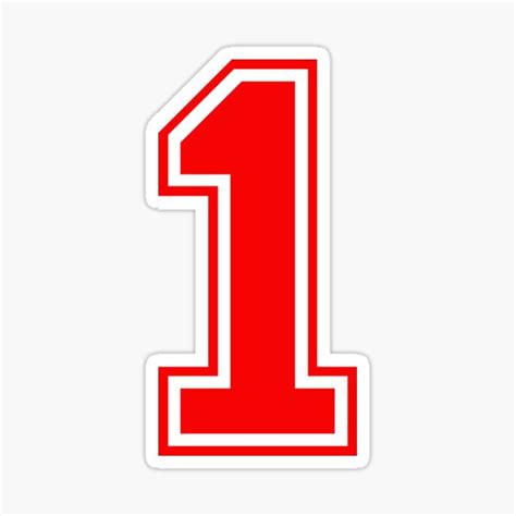 "Varsity Team Sports Uniform Number #1 - Red" Sticker for Sale by ...