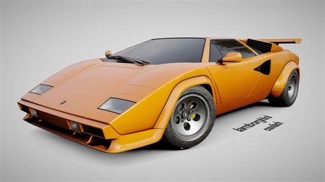 Lamborghini Countach- 3D Model by Bexxie | Lamborghini countach ...