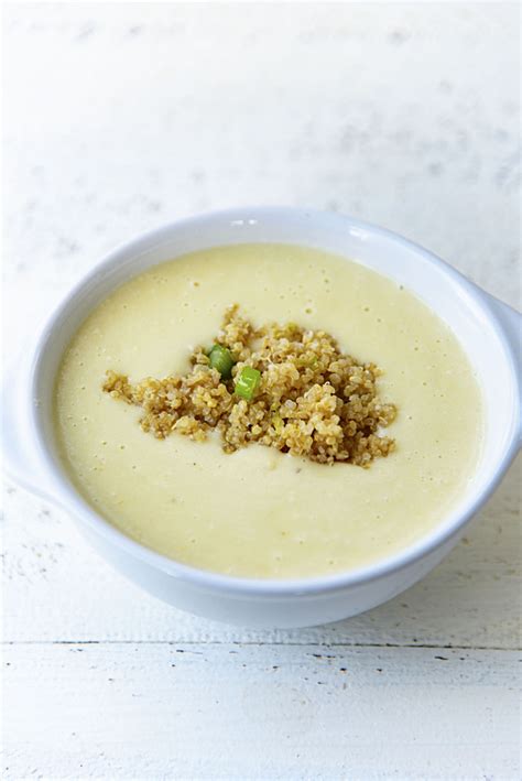 Green Garlic Cauliflower Soup with Brown Butter Garlic Quinoa