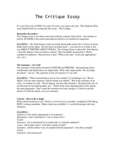 Critical Essay - 10+ Examples, Format, Pdf, Tips