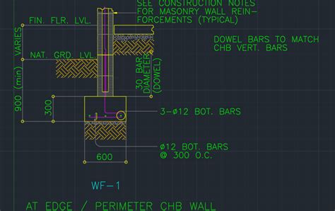 Wall Footing Autocad