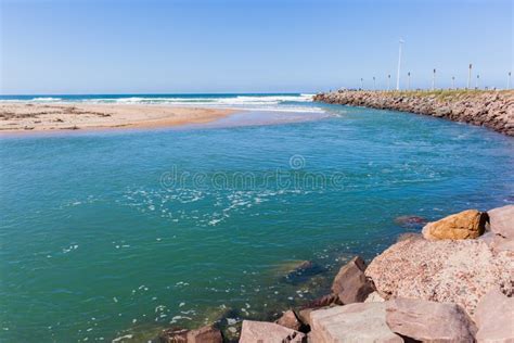 Beach River Mouth Ocean Landscape Stock Image - Image of rocky, durban: 91488621