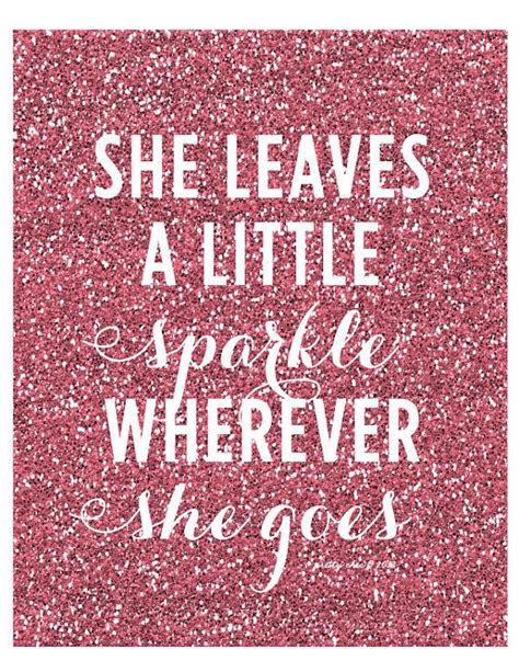 Pink She Leaves A Little Sparkle Wherever She Goes Print - Art Print - Pink Glitter - Sparkle ...