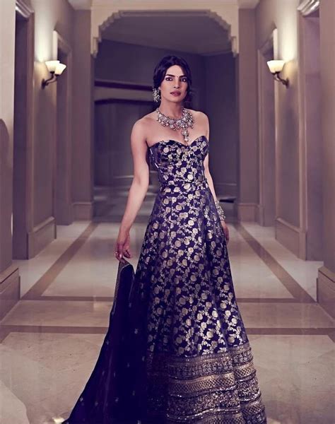 Who Wore What At Priyanka Chopra Nick Jonas's Mumbai Wedding Reception | Indian evening gown ...