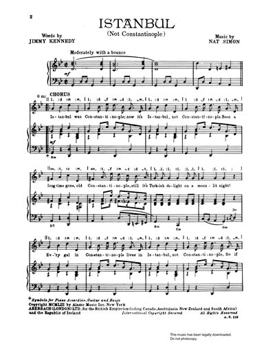 Istanbul (Not Constantinople) Sheet Music by Nat Simon | nkoda | Free 7 ...