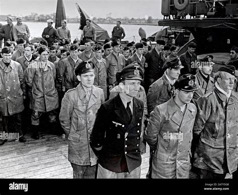 Officers and Crew of Surrendered Kriegsmarine U-1228 Stand on the Tug's Deck Prior to Debarking ...